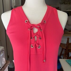 Tommy Bahama Island Cays Lace Up V Neck Dress medium